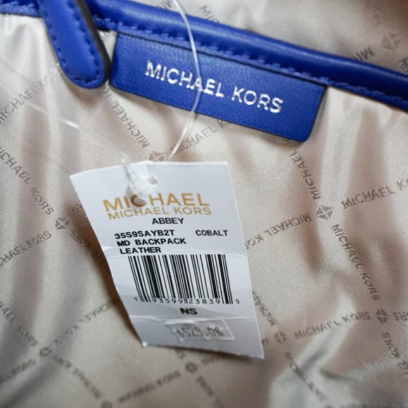 Michael Kors Abbey Medium Backpack Quilted Soft Leather Blue - Picture 11 of 13